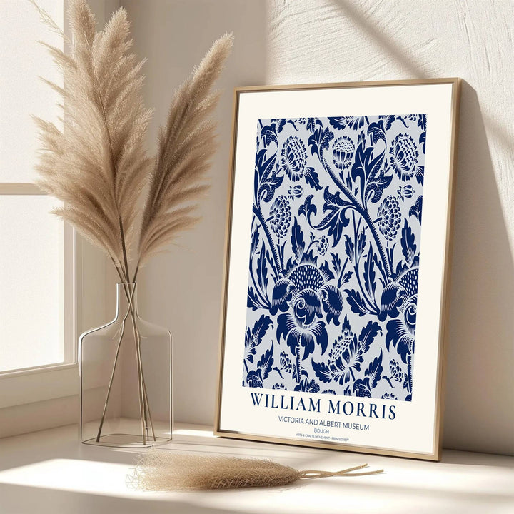 Elegant art print reproduction of the classic Bough artwork by William Morris, ideal for flexible decor setups and tailored color schemes across traditional, transitional, or coastal interiors.