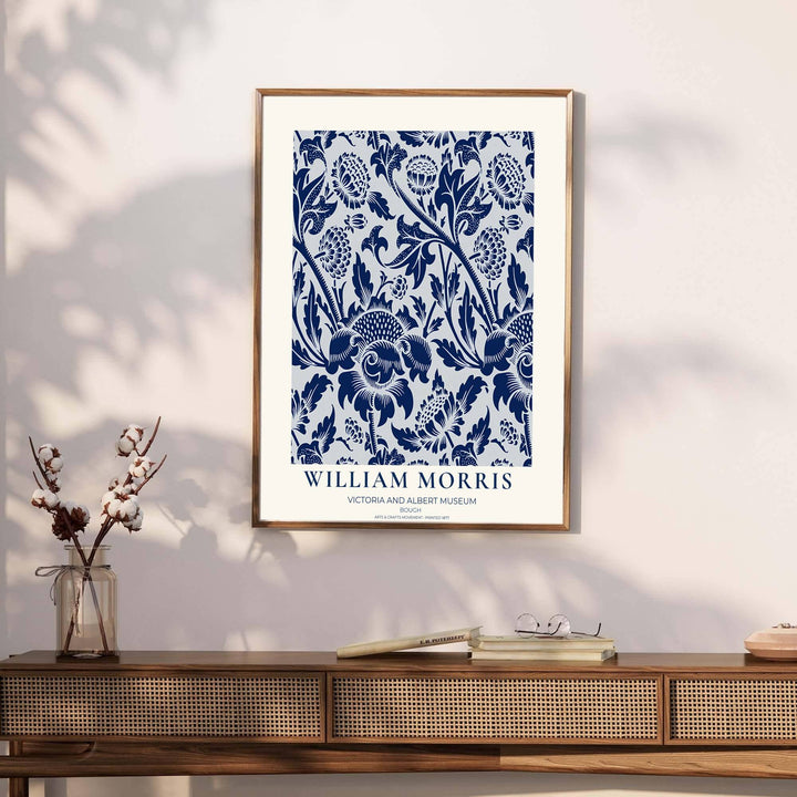 Timeless William Morris Bough floral artwork print, blending vintage English pattern design with high definition detailing for striking wall decoration across modern residential spaces.