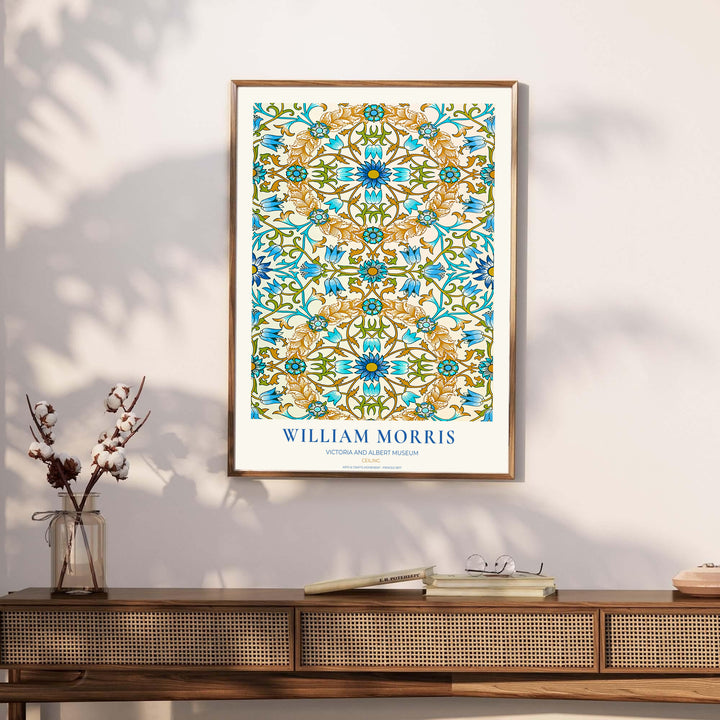 Timeless William Morris Ceiling floral artwork print, blending vintage English pattern design with high definition detailing for striking wall decoration across modern residential spaces.