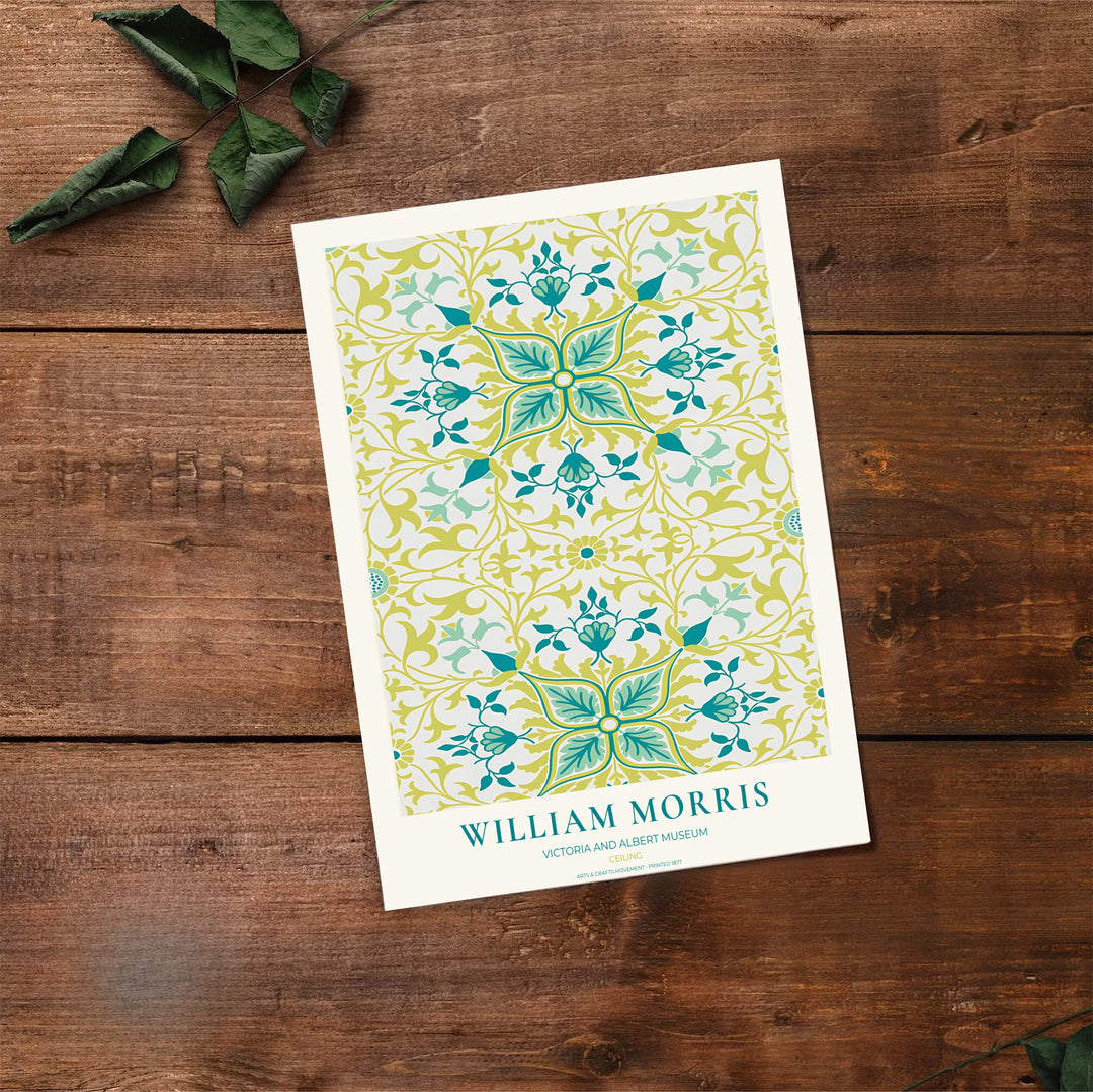 Elegant art print reproduction of the classic Ceiling artwork by William Morris, ideal for flexible decor setups and tailored color schemes across traditional, transitional, or eclectic interiors.