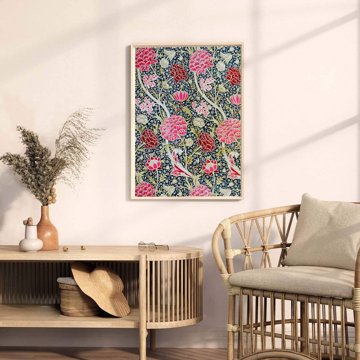 Beautiful Arts and Crafts Cray motif print by William Morris, ideal for creating an artistic focal point in hallways, studies, or dining areas seeking classic British heritage visual charm.