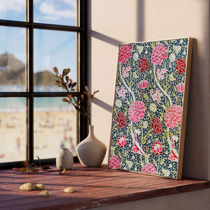 Premium heritage botanical print of the historic 1884 Cray layout by William Morris, ideal for styling sophisticated interior spaces or building an eclectic vintage art poster collection across home rooms.