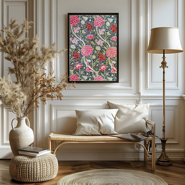 Elegant art print reproduction of the classic Cray artwork by William Morris, ideal for flexible decor setups and tailored color schemes across traditional, transitional, or maximalist interiors.