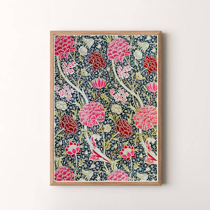 Archival visual print featuring William Morris Cray foliage patterns, offering clean borders and sweeping diagonal movement suitable for home library, hallway, or study accent walls.