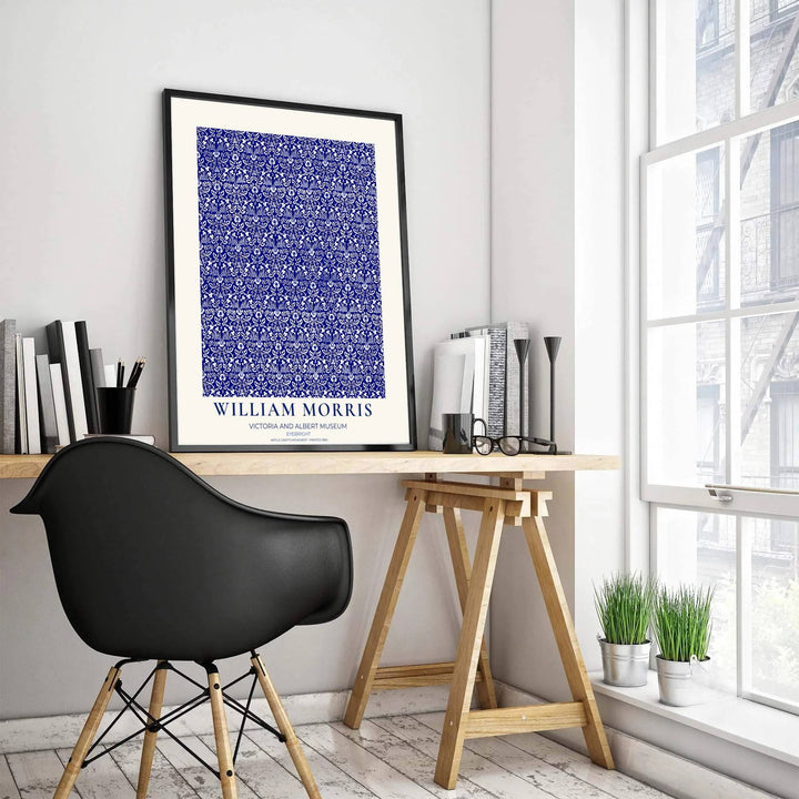 Archival William Morris Eyebright print featuring classic Arts and Crafts Movement textile graphics, printed with vivid archival inks on premium paper for museum quality gallery displays.