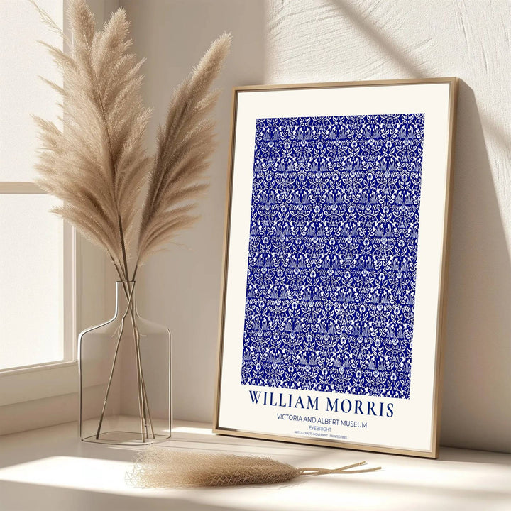 Elegant art print reproduction of the classic Eyebright artwork by William Morris, ideal for flexible decor setups and tailored color schemes across traditional, transitional, or coastal interiors.