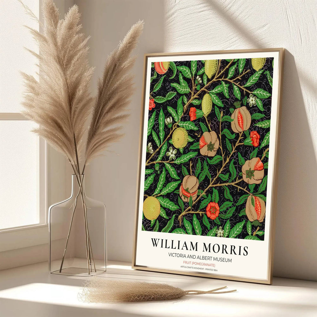 Sophisticated dining room wall art print highlighting William Morris&