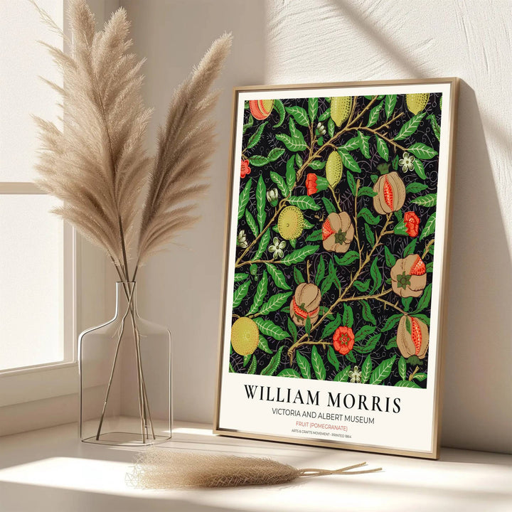 Sophisticated dining room wall art print highlighting William Morris&