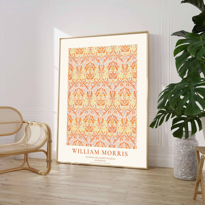 Historic Arts and Crafts Movement wall art print displaying the William Morris Golden Bough layout inside a cream margin. Discover premium framed, unframed, and canvas options available at MapYourDreams.