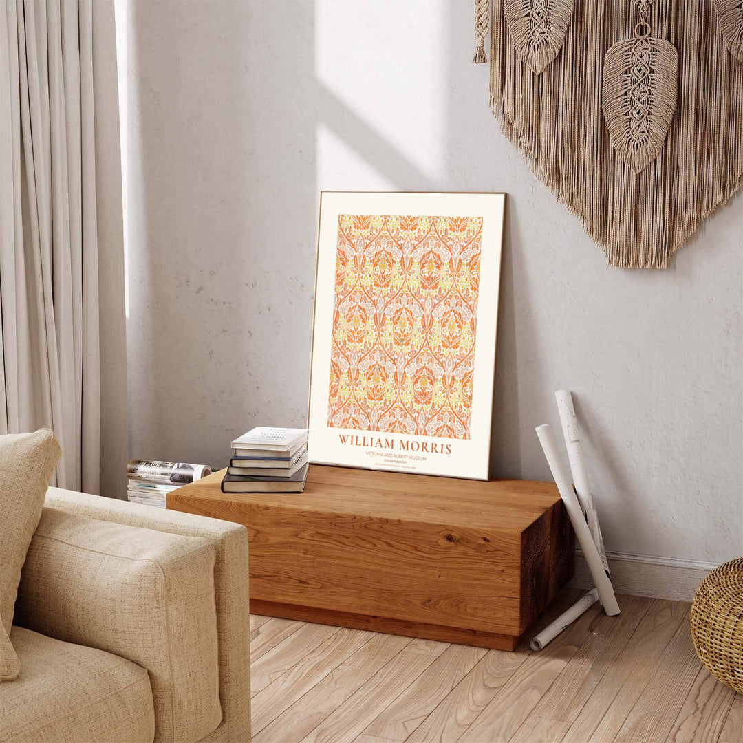 Sophisticated dining room wall art print highlighting William Morris&