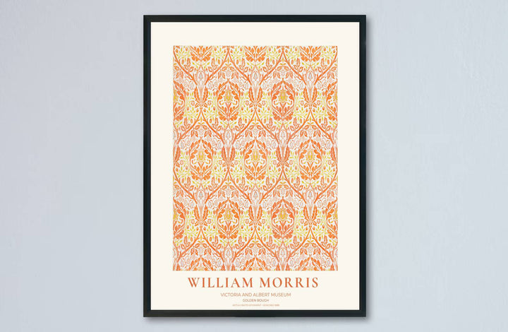 Intricate foliage and damask pattern art print by William Morris, ideal for creating an invigorating focal point in modern interiors. MapYourDreams offers museum-grade framed, unframed, and canvas options available.