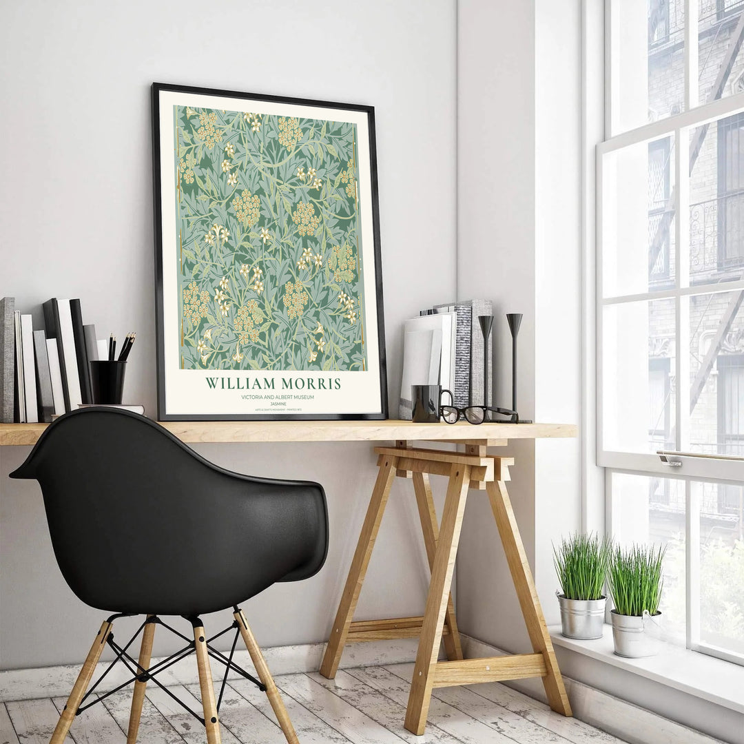 Sophisticated living room wall art print highlighting William Morris&