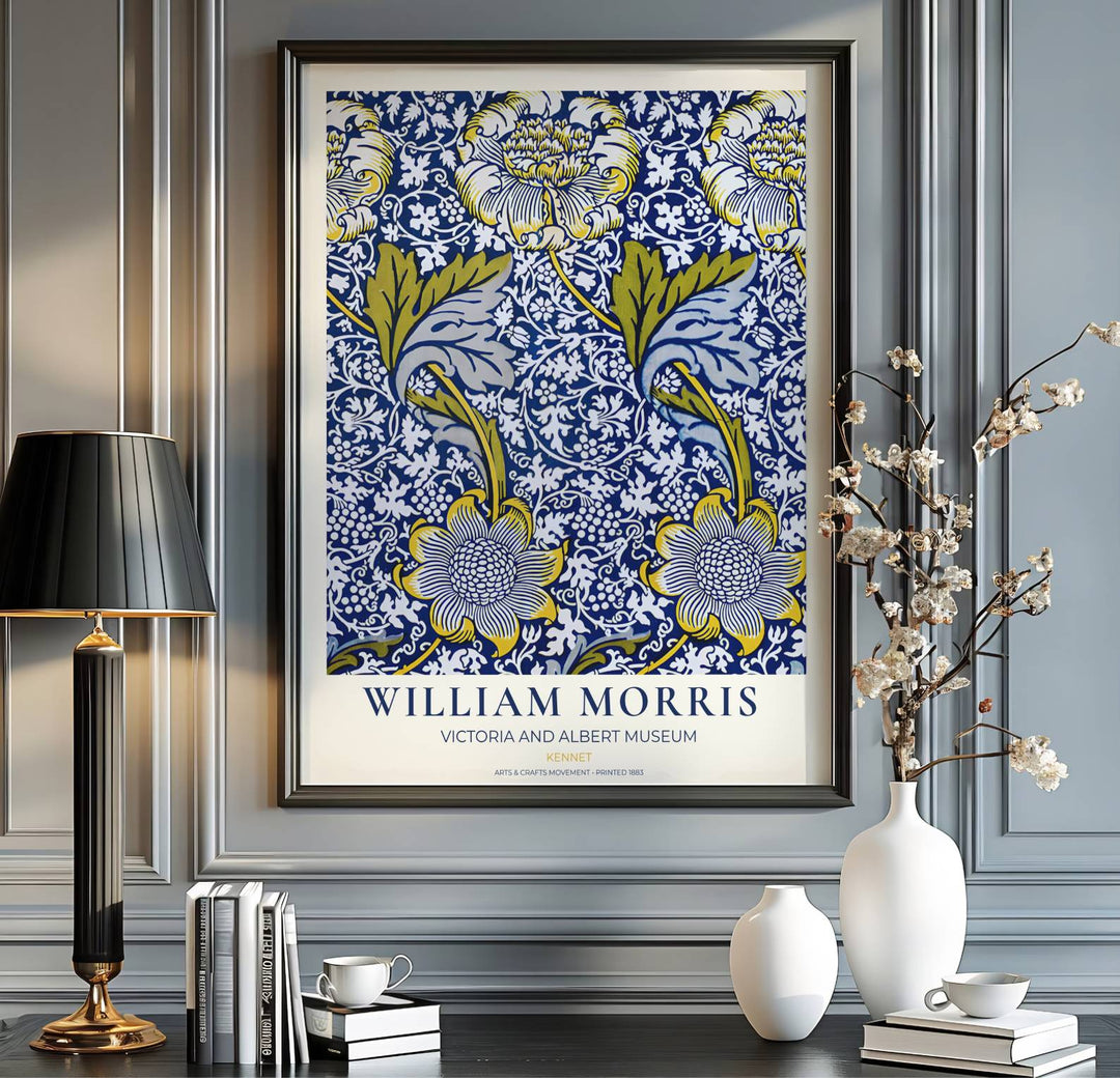Sophisticated living room wall art print highlighting William Morris&