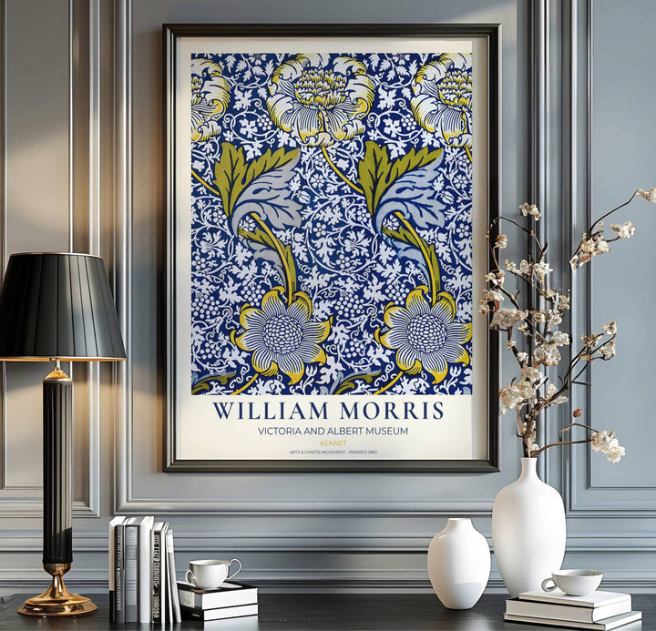 Sophisticated living room wall art print highlighting William Morris&