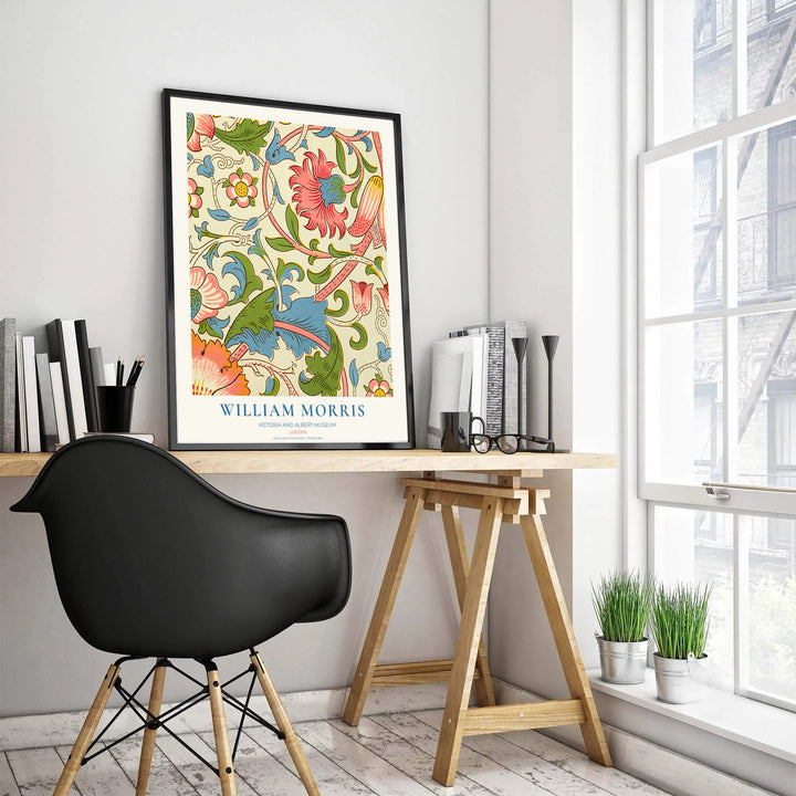 Sophisticated living room wall art print highlighting William Morris&