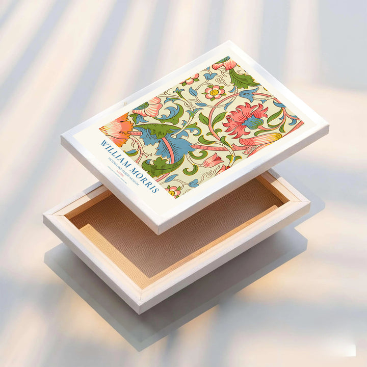 Striking multi-color floral wall hanging featuring William Morris Lodden motifs from the V&amp;A collection. Choose framed, unframed, and canvas options available from MapYourDreams.