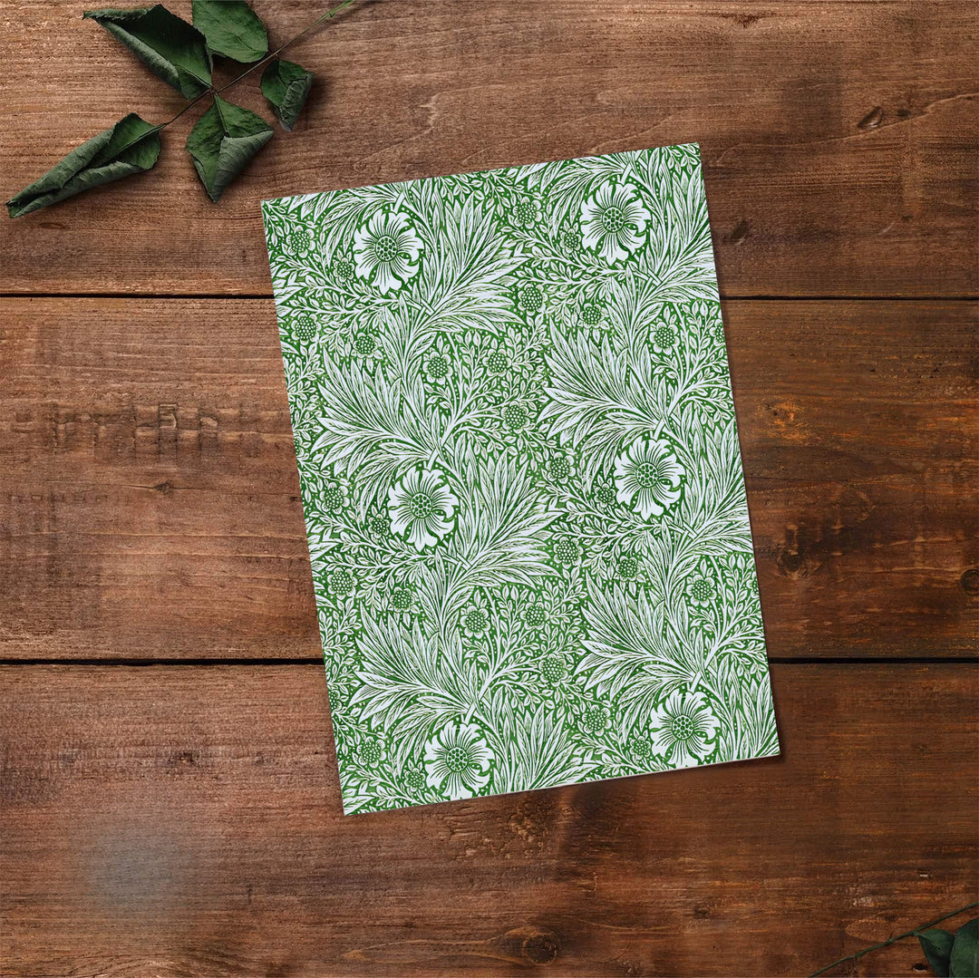 Beautiful William Morris green wall art poster showcasing classic Victorian flower patterns without borders. MapYourDreams has ready-to-ship framed, unframed, and canvas options available for wall decor.