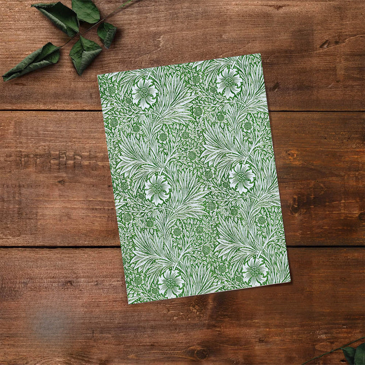 Beautiful William Morris green wall art poster showcasing classic Victorian flower patterns without borders. MapYourDreams has ready-to-ship framed, unframed, and canvas options available for wall decor.