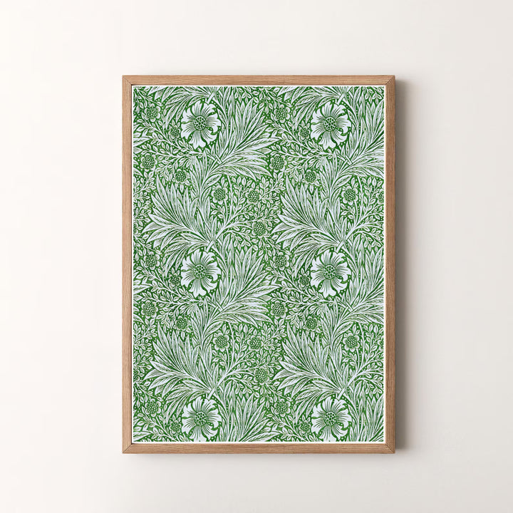 Timeless William Morris green botanical print, bringing natural vintage charm to modern home decor setups. MapYourDreams offers stylish framed, unframed, and canvas options available for every room.