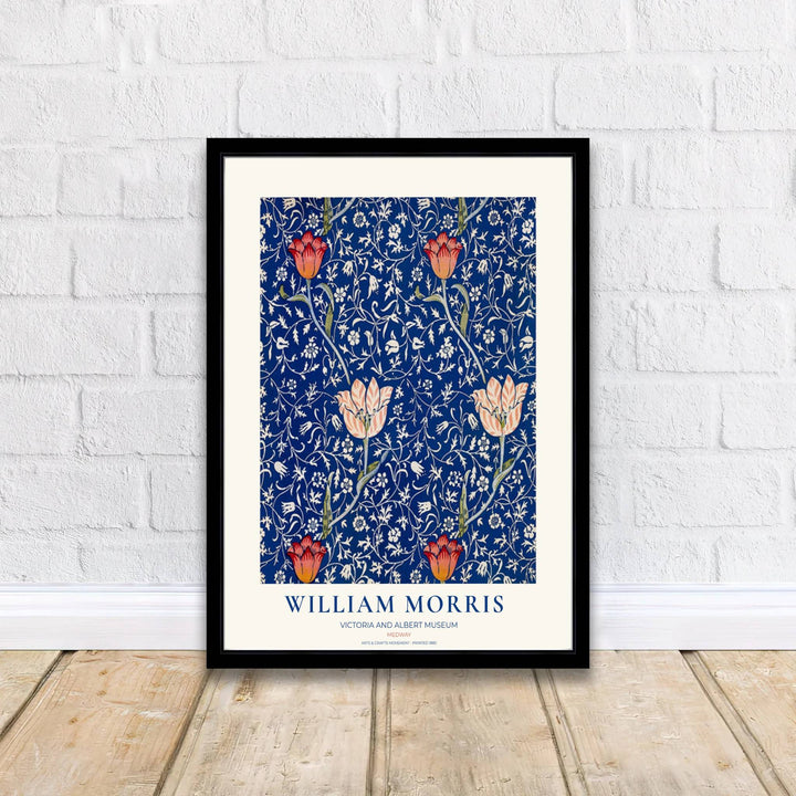 Cobalt blue and peach tulip full exhibition print for traditional home wall decor. Order archival-quality framed, unframed, and canvas options available at MapYourDreams for rich color and lasting quality.