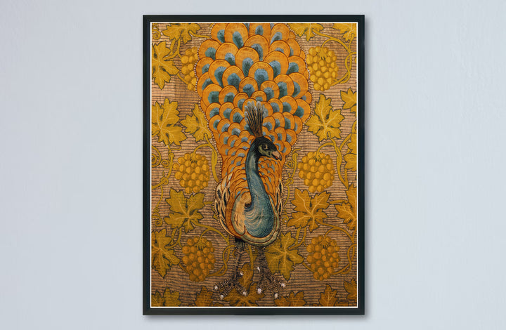 Woven animal graphics bring a touch of Victorian history directly to modern walls with this William Morris Peacock Vine poster. MapYourDreams delivers museum-quality framed, unframed, and canvas options available for home delivery.