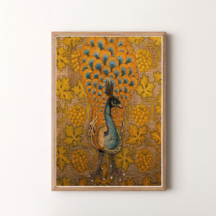 Subtle brown tones combine for an organic, nature-focused aesthetic in this William Morris Peacock Vine print. Shop ready-to-ship framed, unframed, and canvas options available from MapYourDreams to complement neutral room decor.