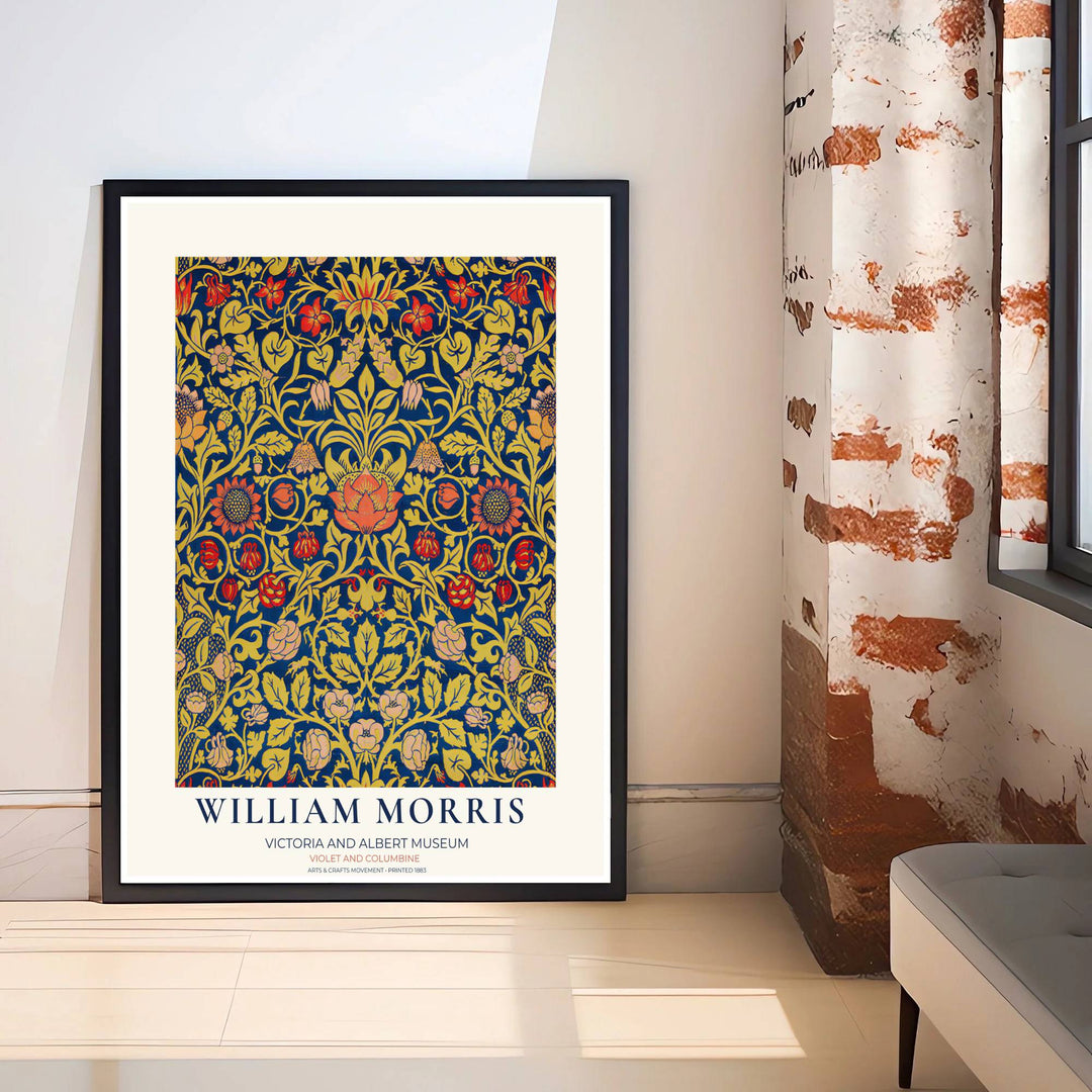 Inspired by Victorian textile art, this Victoria and Albert Museum exhibition print showcases iconic William Morris craftsmanship. Explore versatile framed, unframed, and canvas options available at MapYourDreams.