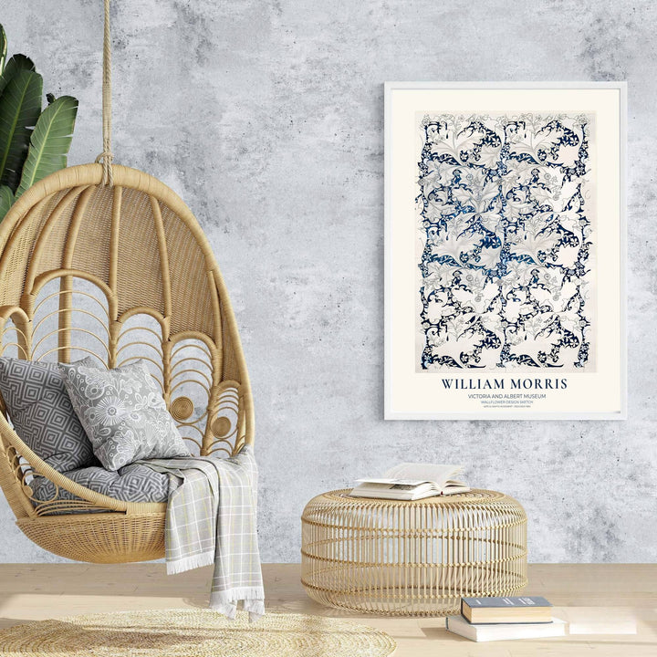 A vintage Arts and Crafts draft perspective highlighting William Morris Wallflower Design Sketch at the Victoria and Albert Museum anchors this fine print. Shop premium framed, unframed, and canvas options at MapYourDreams.