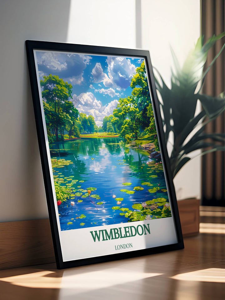 Wimbledon Common art print capturing the lush greenery and peaceful atmosphere of this beloved London park, perfect for any nature lover.