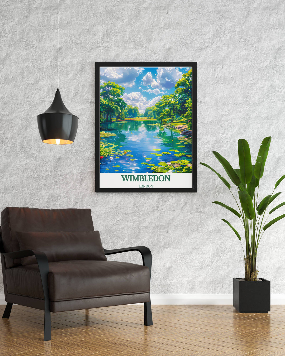 Stunning print of Wimbledon Common in London, highlighting the natural beauty and tranquility of this iconic park, ideal for home or office decor.