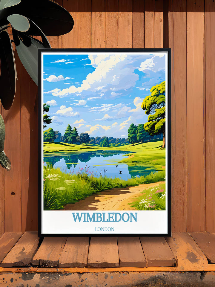 Elegant framed art of Wimbledon Common, bringing the tranquil beauty of Londons iconic park into your living space with stunning detail.