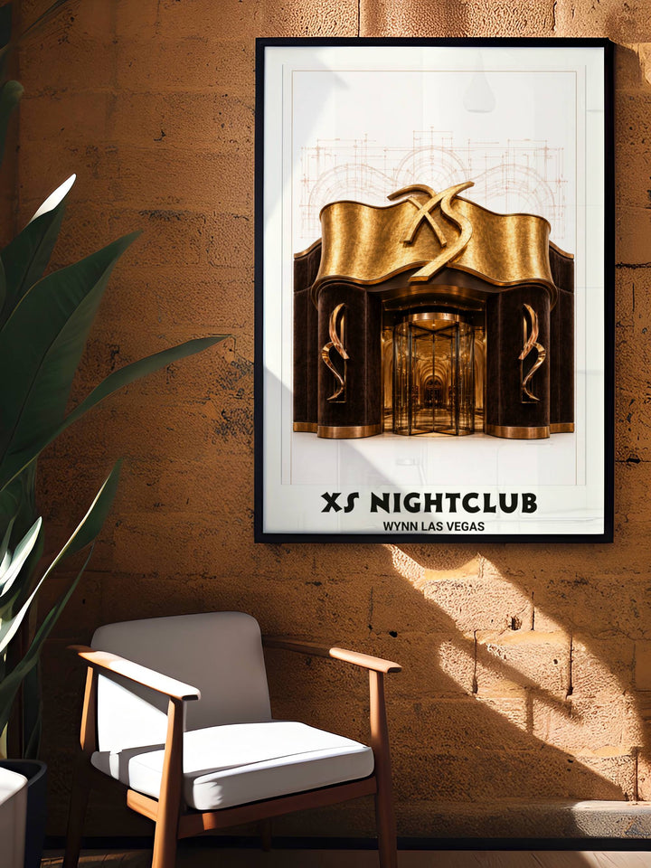 Shop Map Your Dreams for premium club posters like this XS Las Vegas architectural masterpiece printed on heavyweight archival paper.