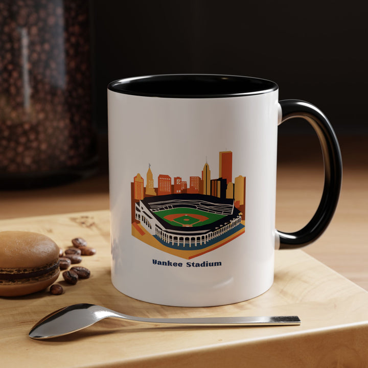 ⚾ Black Yankee Stadium coffee mug with bold ballpark imagery, sleek tea cup for dedicated baseball fans. Premium ceramic mug featuring iconic stadium design on black background, microwave safe. Perfect tea mug for New York Yankees supporters who appreciate classic style. High-quality black coffee cup celebrating legendary Bronx venue from MapYourDreams collection ☕🖤
