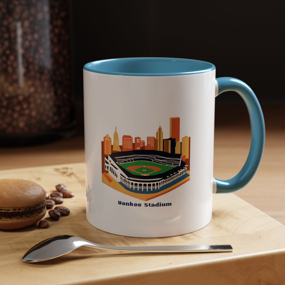 ⚾ Blue Yankee Stadium tea mug showcasing vibrant ballpark architecture, stylish coffee cup for MLB enthusiasts. Ceramic tea cup with iconic baseball venue design in eye-catching blue finish, dishwasher safe. Ideal coffee mug for Yankees fans seeking unique stadium merchandise. Premium blue tea mug bringing game day atmosphere home from MapYourDreams baseball collection ☕💙