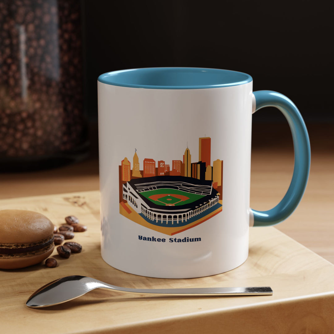 ⚾ Blue Yankee Stadium tea mug showcasing vibrant ballpark architecture, stylish coffee cup for MLB enthusiasts. Ceramic tea cup with iconic baseball venue design in eye-catching blue finish, dishwasher safe. Ideal coffee mug for Yankees fans seeking unique stadium merchandise. Premium blue tea mug bringing game day atmosphere home from MapYourDreams baseball collection ☕💙