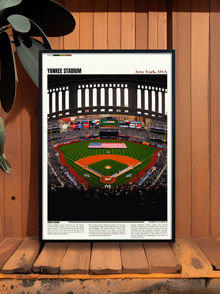 Artistic representation of Yankee Stadium using vibrant, abstract colors, ideal for adding a pop of color and energy to any wall.