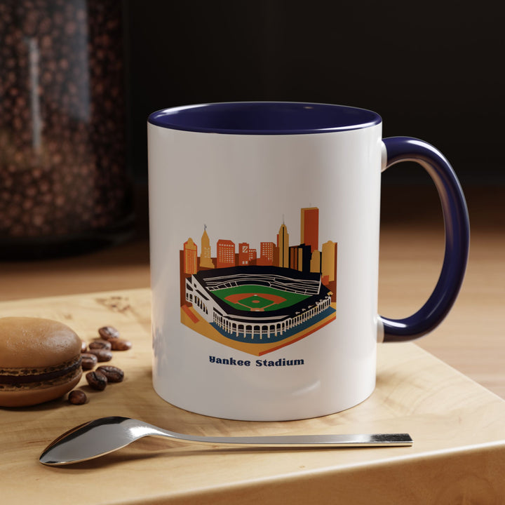 ⚾ Navy blue Yankee Stadium coffee mug featuring distinguished ballpark design, sophisticated tea cup for baseball lovers. Premium ceramic mug with iconic pinstripe imagery on elegant navy background, dishwasher safe. Perfect tea mug for Yankees supporters appreciating timeless style. High-quality navy coffee cup celebrating Bronx legacy from MapYourDreams ☕⚓