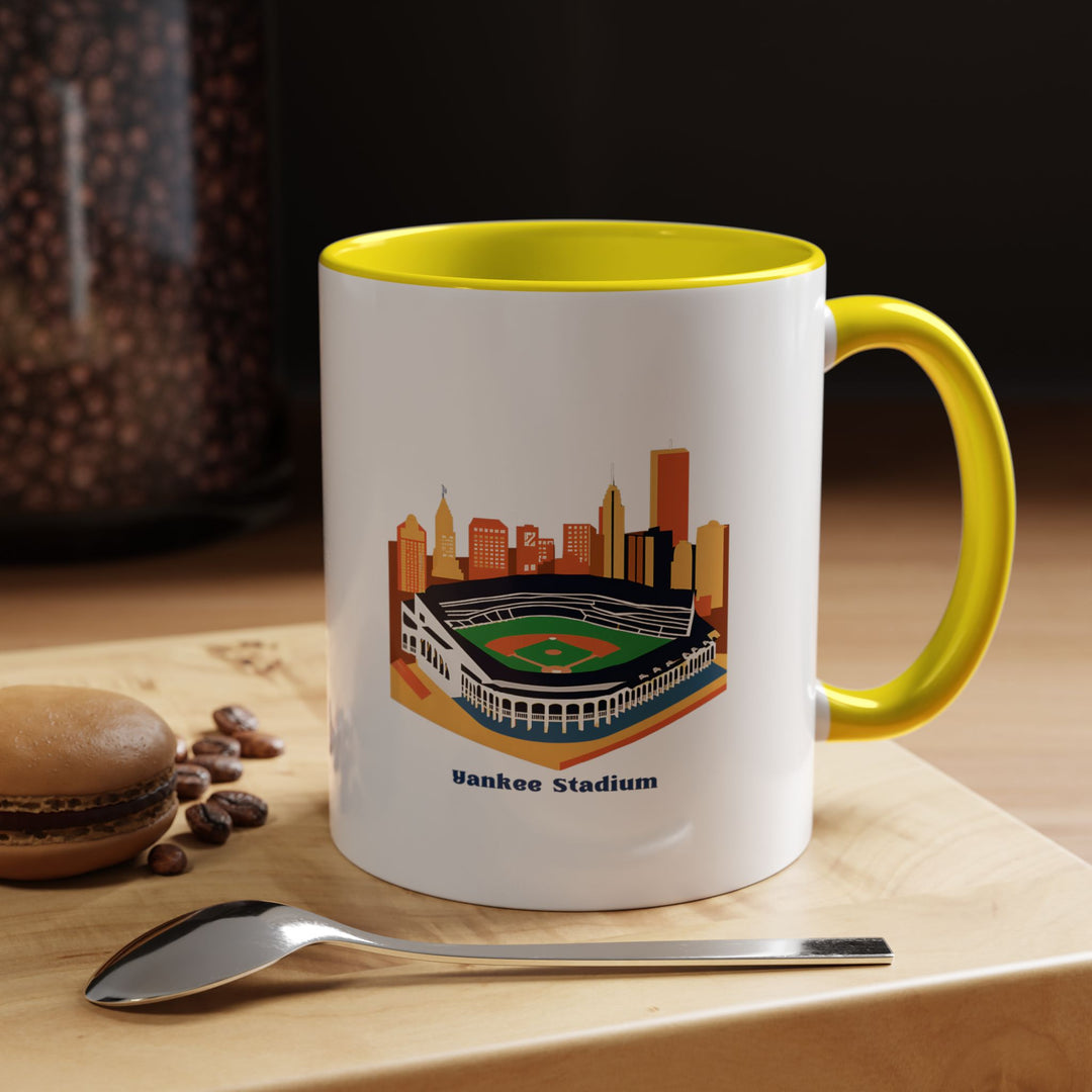 ⚾ Yellow Yankee Stadium tea mug featuring bright ballpark tribute, vibrant coffee cup for cheerful baseball supporters. Premium ceramic mug celebrating legendary stadium atmosphere in sunny yellow finish, microwave safe. Perfect tea cup for Yankees fans adding colorful spirit. High-quality yellow coffee mug bringing Bronx Bombers energy home from MapYourDreams collection ☕💛