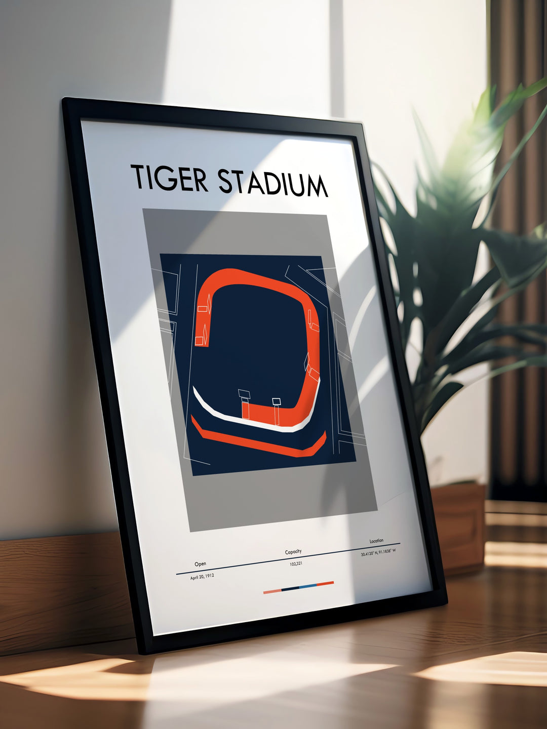 Louisiana Print highlighting the grandeur of LSU Tiger Stadium with detailed and colorful artwork capturing the essence of LSU Tigers football and game day excitement perfect for any sports enthusiast