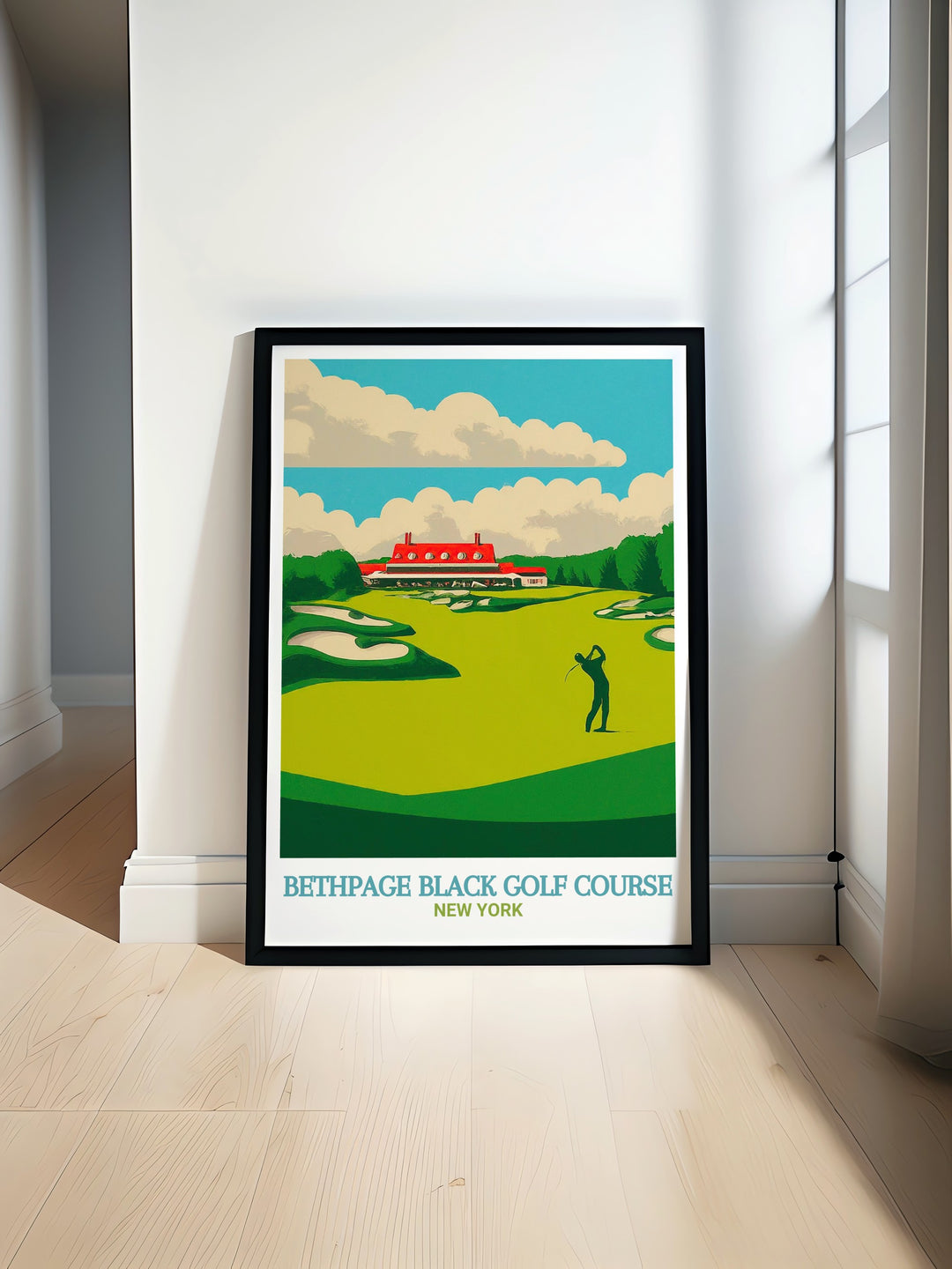 A must have for golfers, this Bethpage Black poster art offers a detailed view of one of the worlds toughest courses. Capturing the essence of Bethpage, this print makes a thoughtful gift for fans of the sport or anyone who appreciates classic golf art.