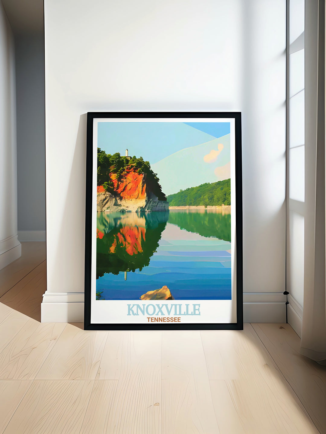 Celebrate Knoxvilles unique beauty with this poster print featuring Ijams Nature Centers lush forests and the citys skyline. Ideal as a gift or home décor, this piece captures the spirit of Tennessees outdoor landscapes and urban sophistication.