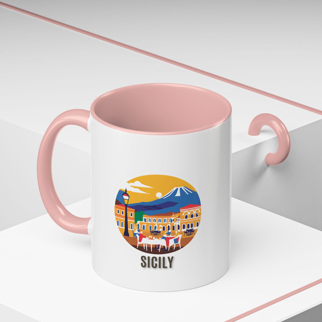 Bring home a piece of Sicily with this beautifully crafted mug showcasing the islands picturesque scenery. Made from high-quality ceramic, dishwasher and microwave safe, perfect for daily use or as a thoughtful gift for friends and family who love Sicilys allure.