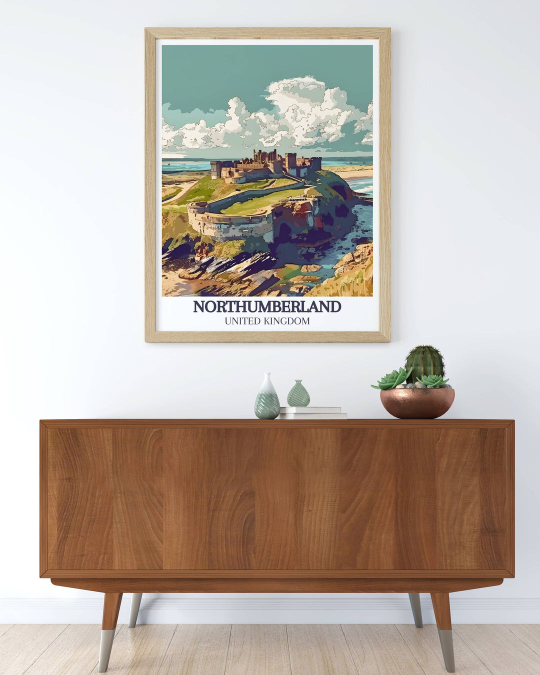 Stunning Bamburgh Castle Wall Art Decor Gift perfect for collectors and history enthusiasts bringing a touch of elegance and historical charm to any space with its exquisite artwork