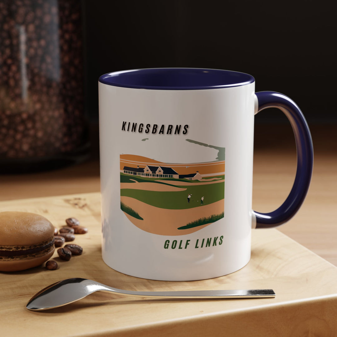 This Kingsbarns Golf Links mug blends artistic craftsmanship with practicality. Featuring vibrant designs inspired by the golf course, it is dishwasher-safe and made from durable ceramic, making it ideal for coffee or tea lovers. A great gift for collectors.