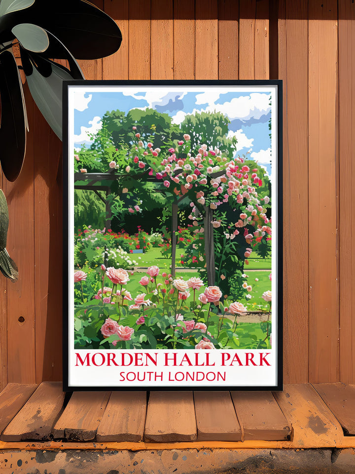 Rose Garden modern prints of Morden Hall Park highlight the picturesque landscapes and vibrant flowers perfect for enhancing your home decor with a touch of natural beauty and historic charm