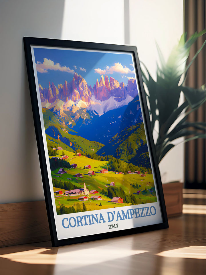 Enhance your home decor with our Cortina dAmpezzo and Dolomite Mountains wall art. Each piece is designed to highlight the stunning natural beauty and cultural heritage of this unique Italian destination, perfect for adding a touch of elegance to your space.