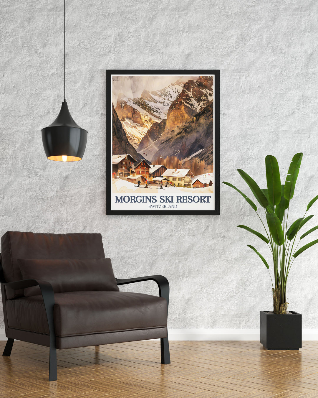 Experience the grandeur of the Tête du Géant with this Swiss Alps Travel Print. Featuring the iconic mountain and the skiing slopes of Morgins in the Portes du Soleil region, this artwork is ideal for those who love the thrill of skiing and the beauty of Alpine adventure.