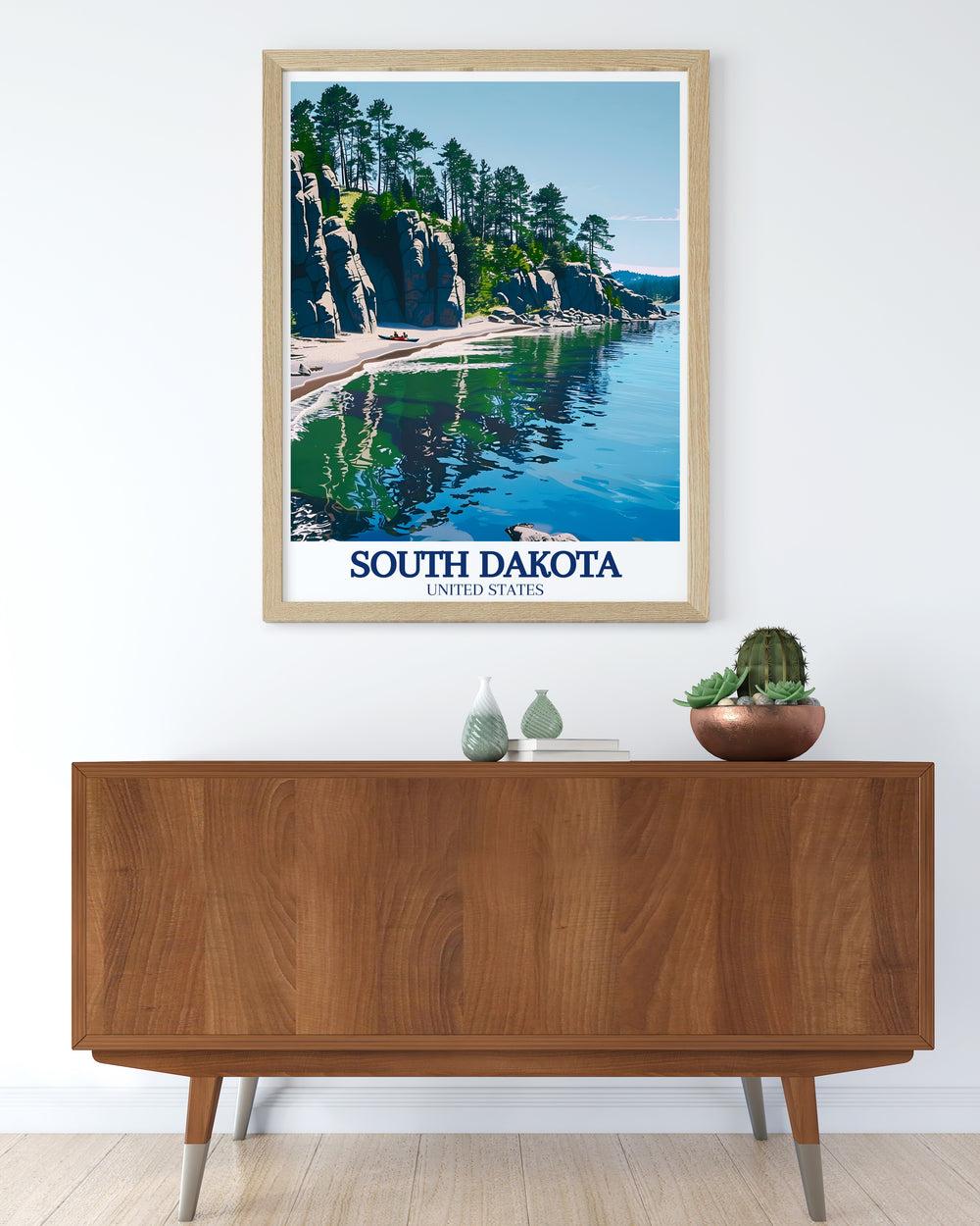 Beautiful South Dakota poster showcasing the serenity of Custer State Park Sylvan Lake an exquisite addition to modern art collections and perfect birthday gifts