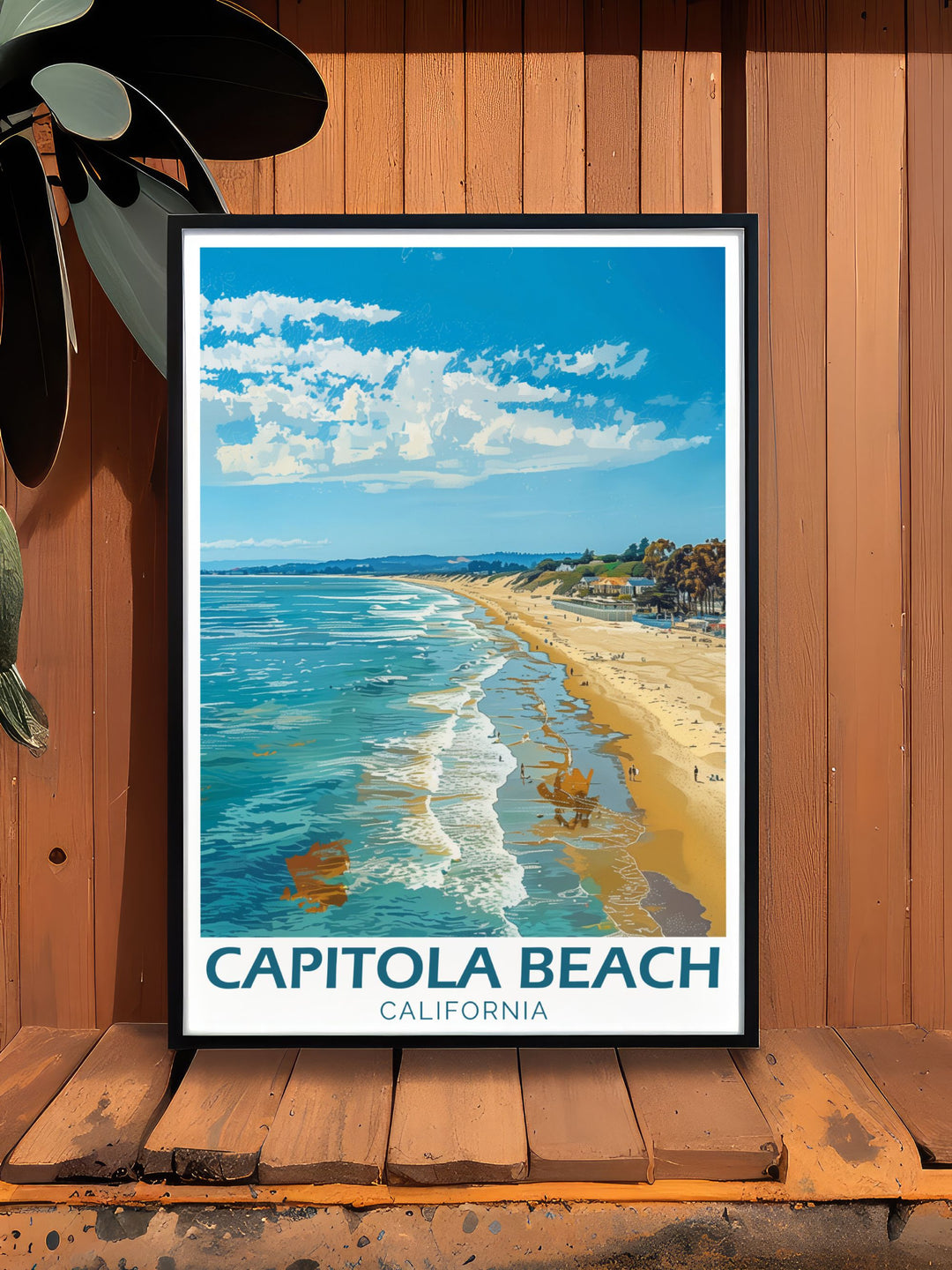 Vibrant Capitola Beach Travel Poster perfect for adding a pop of color and coastal charm to your home decor a wonderful gift idea for any occasion from birthdays to anniversaries appreciated by anyone who loves Californias beaches