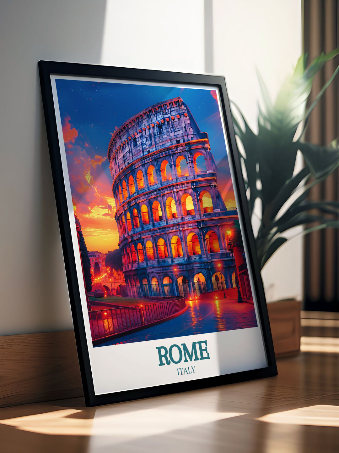 Intricate Rome city print highlighting the Colosseum and Vatican City in a stunning black and white design perfect for elegant home decor and unique gifts bringing the beauty of Rome into any space with a touch of class.